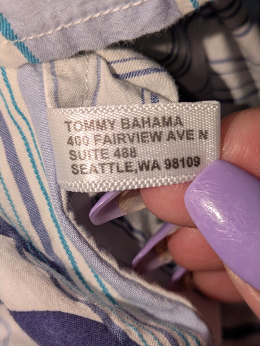Tommy Bahama XXL Tropical Palm Striped Resort Shirt - Picture 6 of 13